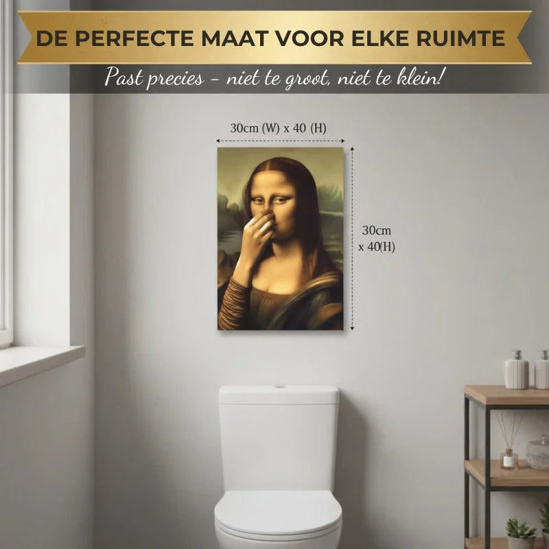 Mona Lisa -kangastaulu – pitää nenästä kiinni (ilman kehyksiä)