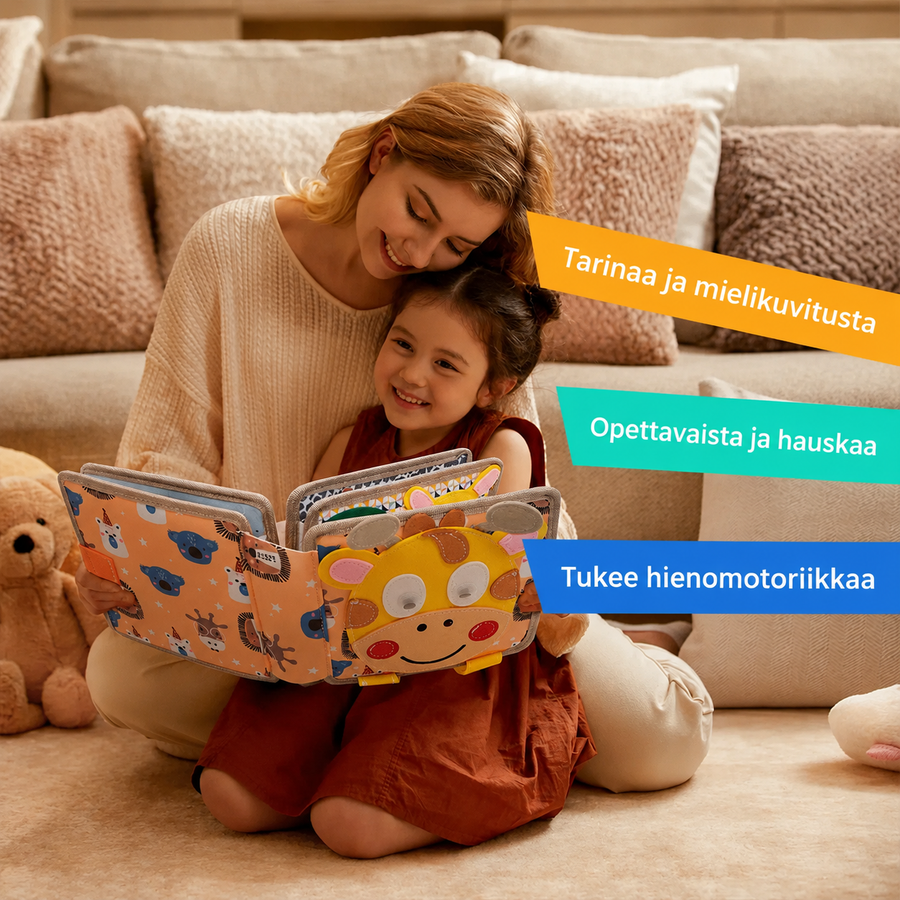 Montessori-tyylinen huopainen puuhakirja 1–4-vuotiaille