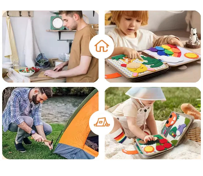 Montessori-tyylinen huopainen puuhakirja 1–4-vuotiaille