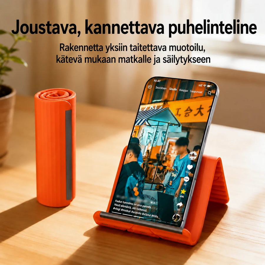 Joustava silikoniteline puhelimelle, tabletille ja kannettavalle