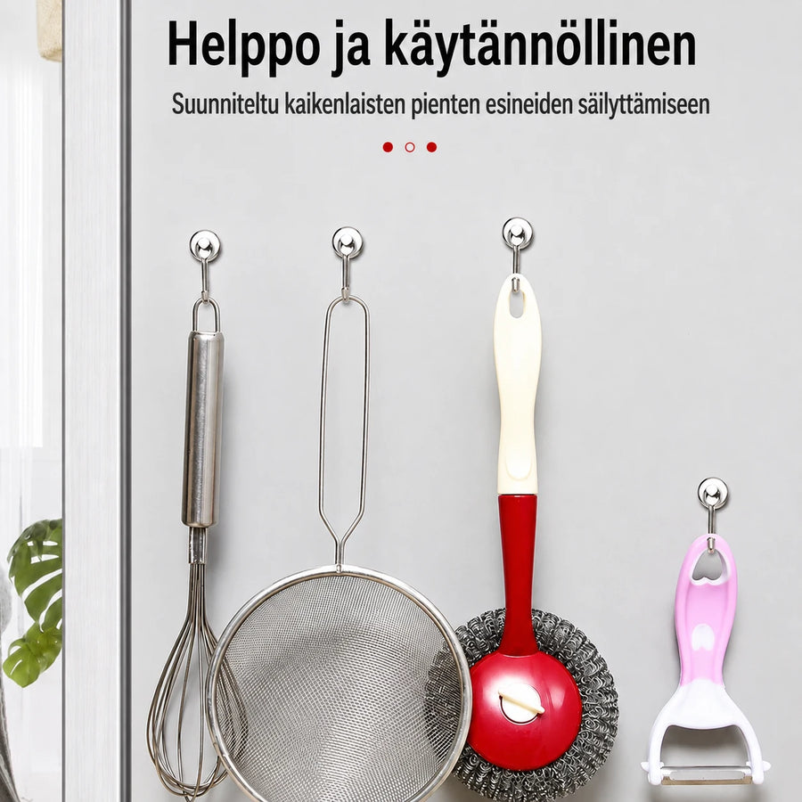 Magneettikoukut keittiön pienille tarvikkeille