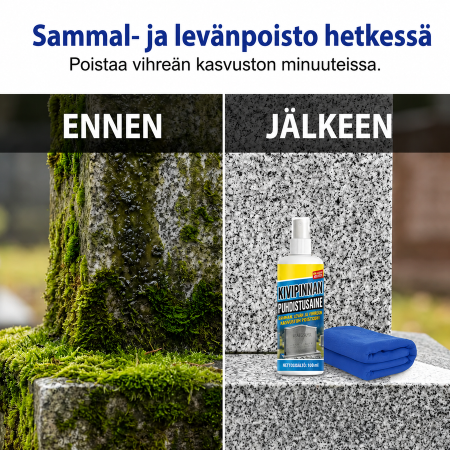 Hautakiven puhdistus- ja kunnostussuihke