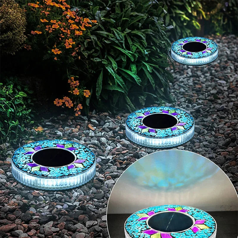 Vedenpitävät aurinkokäyttöiset mosaiikki-LED-pihavalot