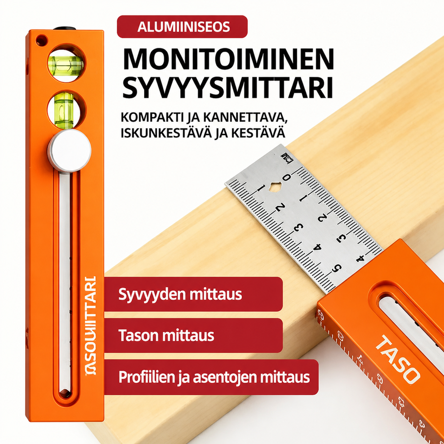 Monitoiminen syvyys- ja merkintämitta vesivaa’alla