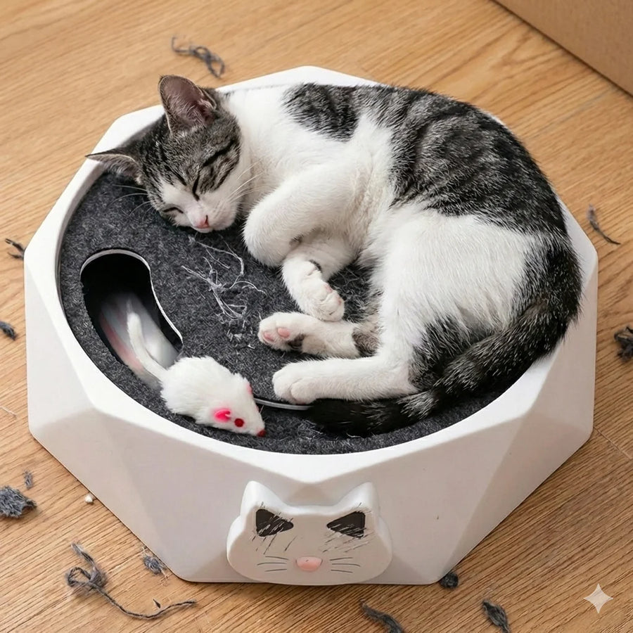 Catfri® MouseHunting - Interaktiivinen hiirenmetsästyslelu raapimispinnalla kissoille