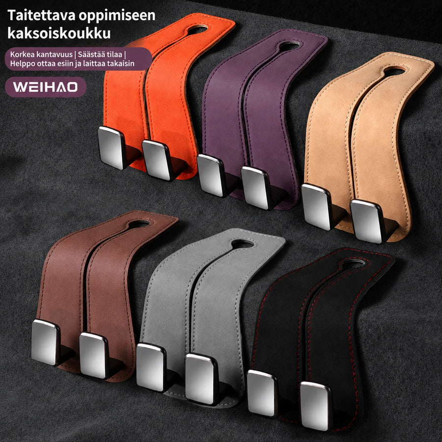 Auton niskatukikoukku kahdella koukulla ja puhelintelineellä